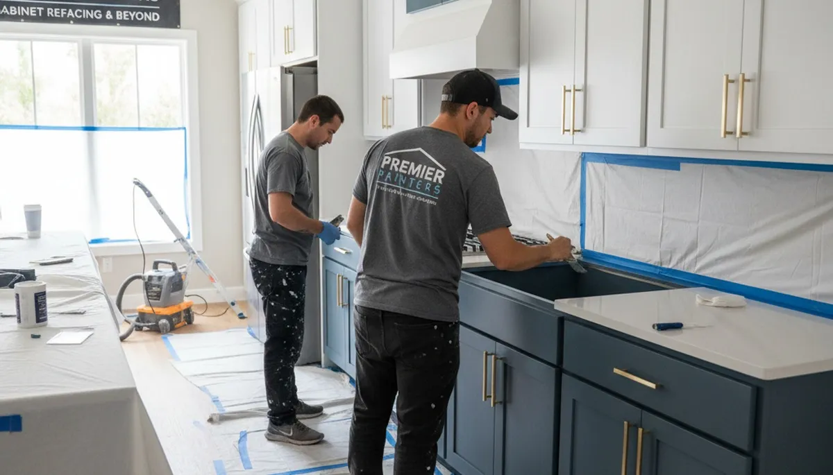 Professional kitchen cabinet painting in Charlotte NC with durable, high-quality finishes