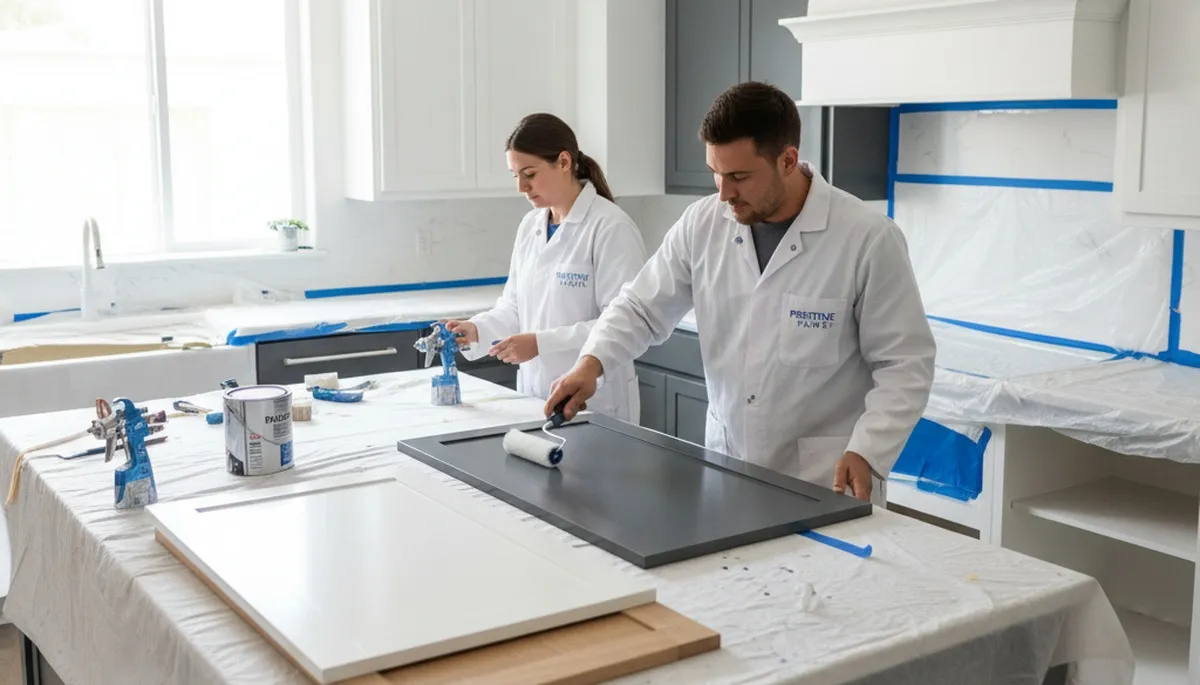 Professional kitchen cabinet painting in Charlotte, NC by expert local painters