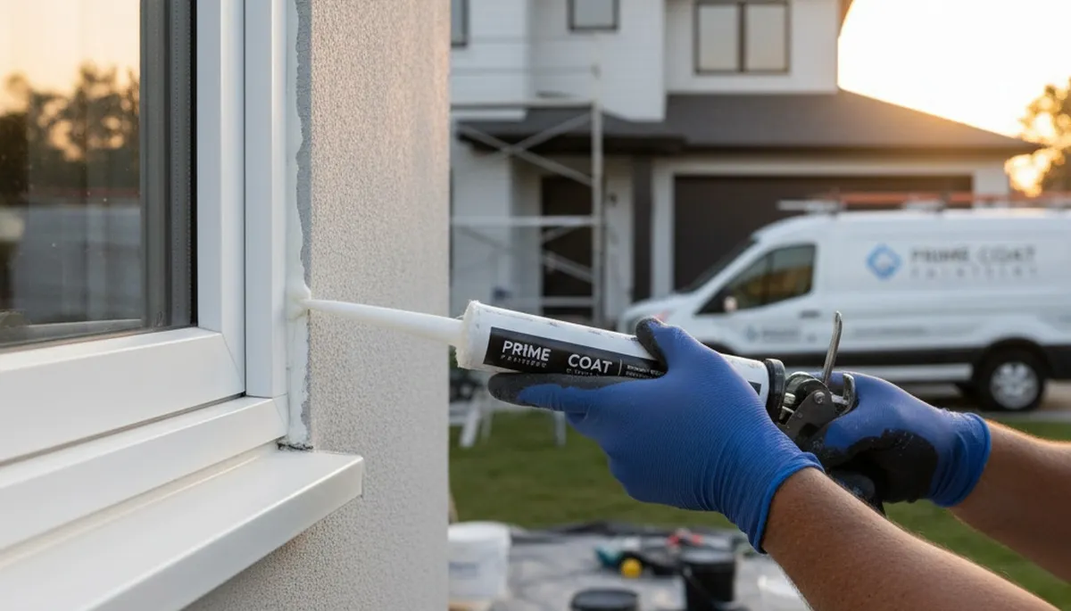 Professional caulking and sealing on Charlotte NC home exterior to prevent moisture and air leaks