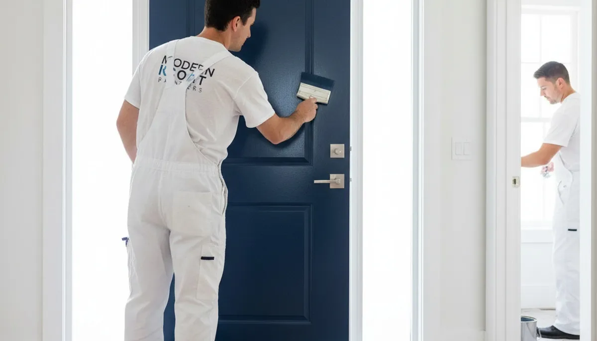 Professional door painting service in Charlotte, NC enhancing home exteriors with durable finishes