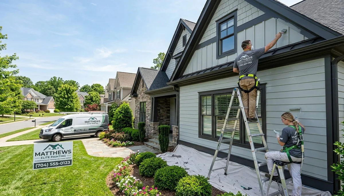 Professional exterior house painting service in Charlotte, NC by local painting contractors